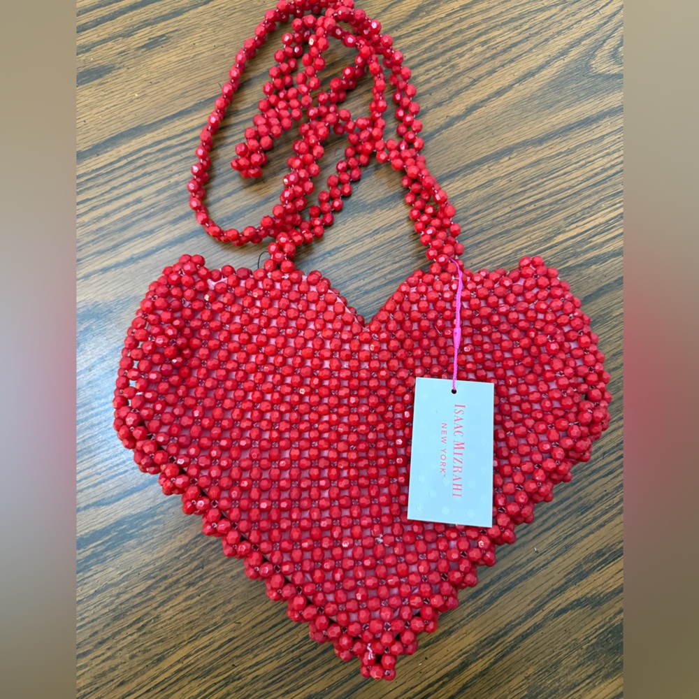 Isaac Mizrahi Vibrant Red Beaded Clutch